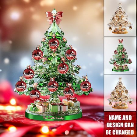 Frohe Weihnachten – Personalisierte Acrylplakette in individueller Form für die Familie
